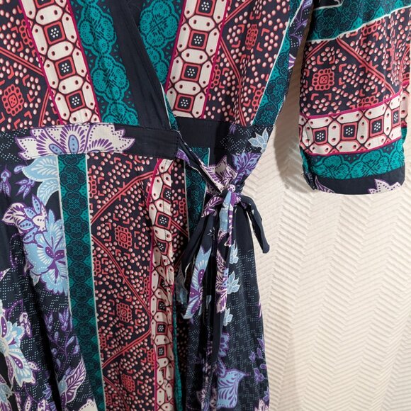 JAASE Purple Haze Maxi Dress Wrap Boho Flowy size Medium - Picture 9 of 15